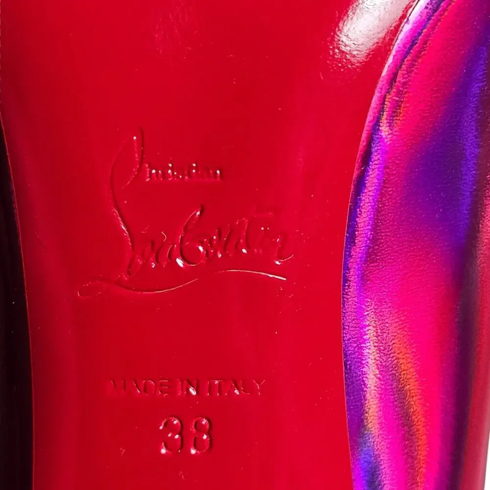 Christian Louboutin Hot Chick 100 Psychic Pink Patent Pumps EU 38 US 8 - NWB